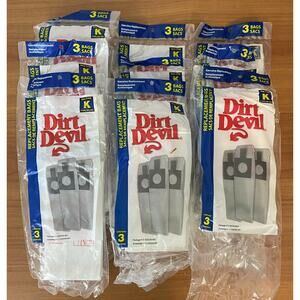DIRT DEVIL *New* Type K Lot of 9, 3-packs - Vacuum Disposable Bag Royal Bag
